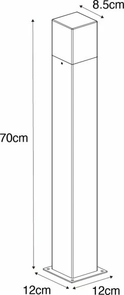 QAZQA Danemark - Lampe D'extérieur Sur Pied Moderne | Lampadaire D'extérieur - 1 Lumière - H 70 Cm - Gris Foncé - Éclairage Extérieur -Glass Vases Boutique de vente 506x1200