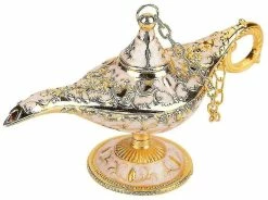 Magene Mini Lampe De Lumière Génie, Aladdin Lumière Magic Génie Lumière Métal Sculpté Hollow_ (coûtacheté)