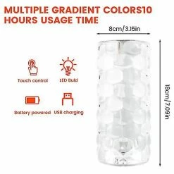 Unbranded Lampe De Bureau En Cristal Lampe De Bureau En Diamant Avec Lampe De Charge USB En Forme De Goutte D’eau -Glass Vases Boutique de vente 513867401 max