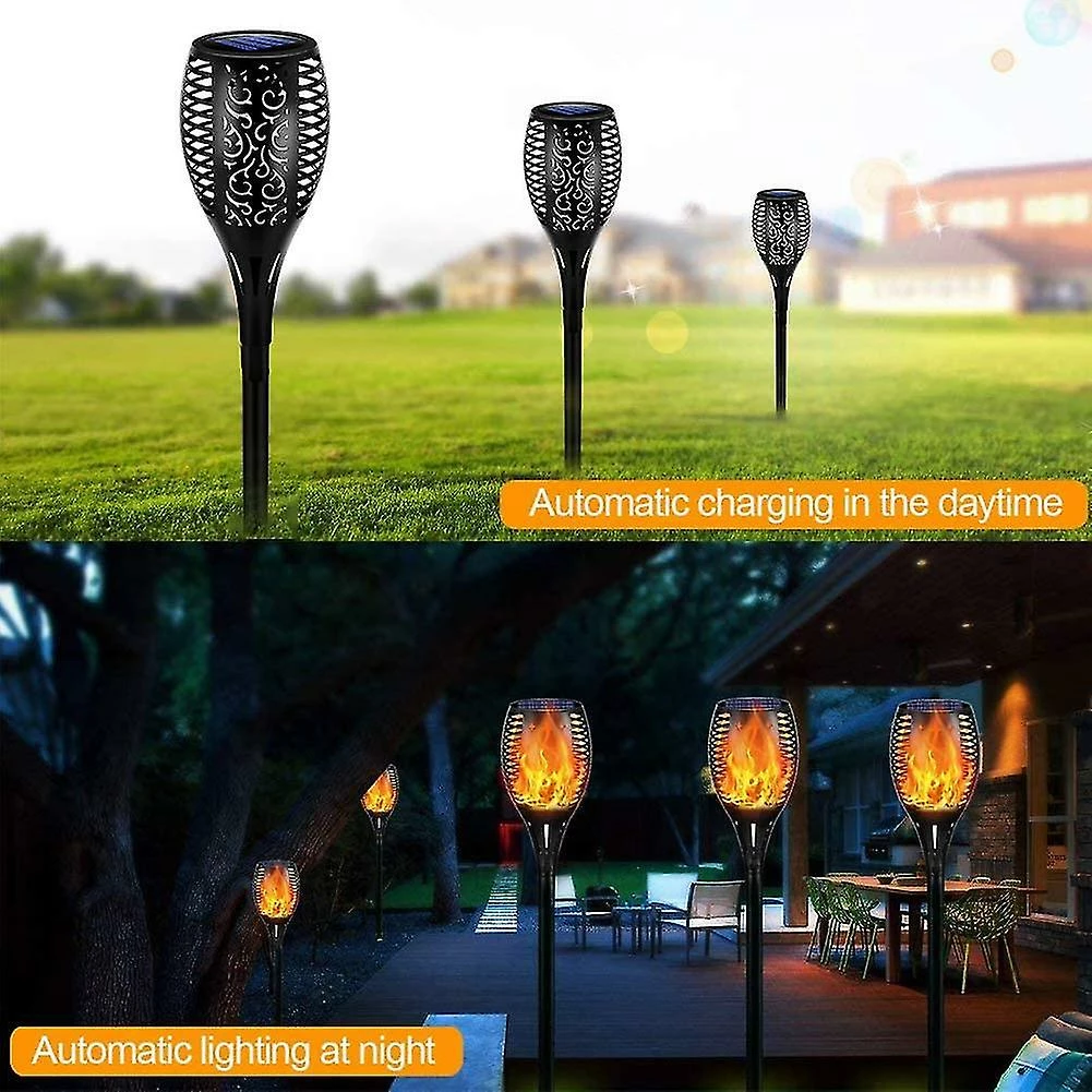 Schan Pack De 4 Torches De Jardin Torches à Flamme Solaire Lampe Solaire Imperméable à L’eau Lampe Solaire Paysage Lumières Outd 3 Schan Pack De 4 Torches De Jardin Torches à Flamme Solaire Lampe Solaire Imperméable à L’eau Lampe Solaire Paysage Lumières Outd – Image 3