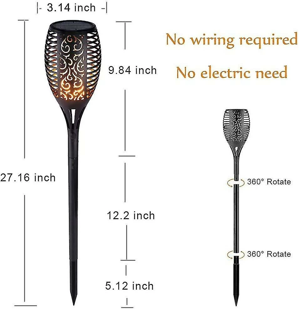 Schan Pack De 4 Torches De Jardin Torches à Flamme Solaire Lampe Solaire Imperméable à L’eau Lampe Solaire Paysage Lumières Outd 4 Schan Pack De 4 Torches De Jardin Torches à Flamme Solaire Lampe Solaire Imperméable à L’eau Lampe Solaire Paysage Lumières Outd – Image 4