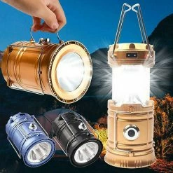 Szlwmy Solaire USB Rechargeable Charge Camping Tente Lanterne Lumière Lampe Randonnée En Plein Air