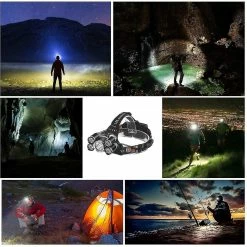 Unbranded Lampe Frontale, 12000 Lumens 5 Led Lampe Frontale, La Meilleure Lampe Frontale Pour Le Camping, La Chasse Et La Pêche -Glass Vases Boutique de vente 522619082 max