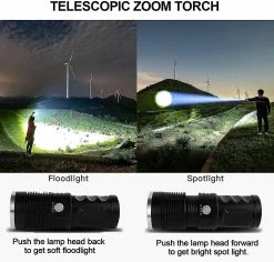 Unbranded Lampe De Poche Led Rechargeable, Lampe De Poche Pour Le Camping, La Randonnée, Les Urgences -Glass Vases Boutique de vente 522623529 max