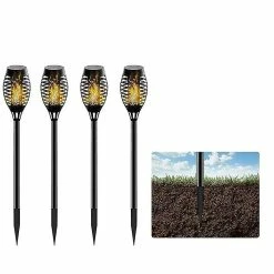 Unbranded Lumières De Flamme Solaire Lampe Imperméable Led Torche Jardin Lumière Paysage Extérieur