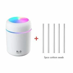 Redmiter 300ml Blanc Mini Humidificateur D’Air Arôme Diffuseur D’Huile Essentielle Avec Lampe Romantique Usb Mist Maker Humidificateurs D’Aromathérapie Pour La Maison
