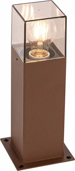 QAZQA Danemark - Lampe D'extérieur Sur Pied Industrielle | Lampadaire D'extérieur - 1 Lumière - H 30 Cm - Brun Rouille - Industriel - Éclairage Extérieur