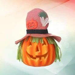 Rtopr Halloween Glowing Pink Hat Sounding Pumpkin Light Colorful Lantern Lampe Décorative Pour Party Bar Haunted House -Glass Vases Boutique de vente 531487681 max