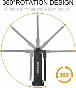 Piao Led Work Light Torche Cob Inspection Lights Lampe De Camping Rechargeable Avec Base Magnétique -Glass Vases Boutique de vente 532494885 max