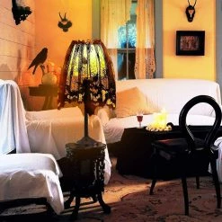 Unbranded 3pcs Halloween Lampe Abat-jour Couverture Décoration, Ruban De Dentelle Noire Toile D’Araignée Cadeau -Glass Vases Boutique de vente 537302289 max