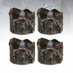 Unbranded 4pcs Halloween Led Bougie Lumière Bougie Électrique Lampe Bougie Lampe Cool Night Light Coquille Noire Avec Flash Jaune -Glass Vases Boutique de vente 537303362 max