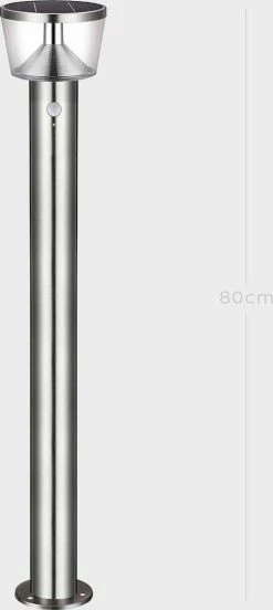 Brimmel Lutama SG601125 Éclairage De Jardin-Éclairage De Jardin à L'énergie Solaire-Lampe De Jardin-Éclairage Extérieur à énergie Solaire-80CM