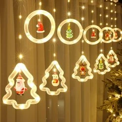 Morakot Lumières De Noël, 10 Lumières D’arbre 120 Led Décorations De Noël Intérieures, Lumières De Fenêtre De Noël à Piles 9.84 Ft Lampe De Corde Imperméable à L’eau Pour être