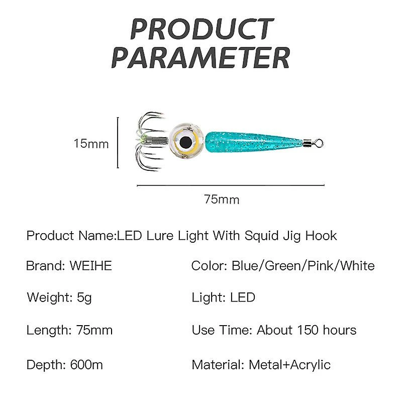 Unbranded Couleur Led Lampe De Pêche Squid Hook Électronique Lumineux Poisson Crochet Avec Crochet 2 Unbranded Couleur Led Lampe De Pêche Squid Hook Électronique Lumineux Poisson Crochet Avec Crochet – Image 2
