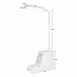 Giveuphesit Lampe De Bureau Led Avec Chargeur Sans Fil, Lampes De Bureau Pour Bureau à Domicile Avec Porte-stylo, Lampe De Table Avec 3 Modes D’éclairage, Col De Cygne 360flexible, T -Glass Vases Boutique de vente 545625125 max