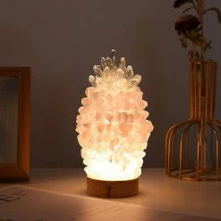 Unbranded Lampe En Cristal De Quartz Rose Naturel Table De Chevet Lumière Cristal Fabrication De Gemmes -Glass Vases Boutique de vente 550450707 max