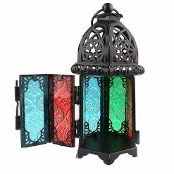 Unbranded Jinxiu Moroccan Lantern Lampe à Thé Lampe à Bougie Pendu Maison Décor Jardin. (noir) (1pcs) -Glass Vases Boutique de vente 552565507 max
