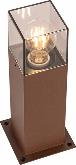 QAZQA Danemark - Lampe D'extérieur Sur Pied Industrielle | Lampadaire D'extérieur - 1 Lumière - H 30 Cm - Brun Rouille - Industriel - Éclairage Extérieur -Glass Vases Boutique de vente 555x1200 1