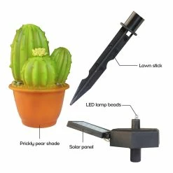 High-great Tech Lampe à énergie Solaire Jardin Extérieur Rue Blanc Chaud 1pcs Ananas / Cactus -Glass Vases Boutique de vente 556309667 max
