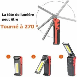 Jessup Lampe De Travail Rechargeable USB, Torche Torche Cob, Lampe D’inspection Led Avec Base Magnétique (1 Pc) -Glass Vases Boutique de vente 560917248 max