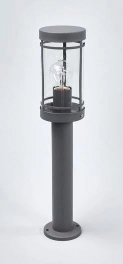 Lindby - Lampe Sur Pied - 1lumière - Acier Inoxydable, Polycarbonate - H: 50 Cm - E27 - Gris Foncé, Transparent -Glass Vases Boutique de vente 561x1200