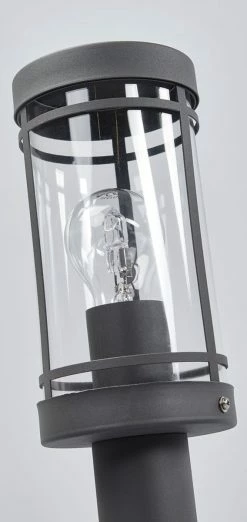 Lindby - Lampe Sur Pied - 1lumière - Acier Inoxydable, Polycarbonate - H: 50 Cm - E27 - Gris Foncé, Transparent -Glass Vases Boutique de vente 568x1200