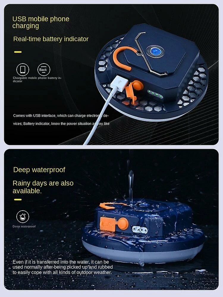 Unbranded Portable Led Camping Light Tente Lumière Avec Crochet Ip65 Lampe De Poche Étanche Power Bank Défaillance Lumière D’Urgence Convient Pour Outdool1pc-bleu 3 Unbranded Portable Led Camping Light Tente Lumière Avec Crochet Ip65 Lampe De Poche Étanche Power Bank Défaillance Lumière D’Urgence Convient Pour Outdool1pc-bleu – Image 3