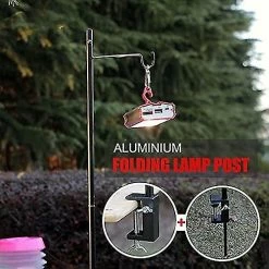 Unbranded Alliage D’aluminium Portable Folding Lantern Lampe Support Suspension Pole Camping Portable Mini Aluminium -Glass Vases Boutique de vente 582617363 max