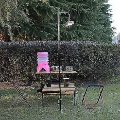Unbranded Alliage D’aluminium Portable Folding Lantern Lampe Support Suspension Pole Camping Portable Mini Aluminium -Glass Vases Boutique de vente 582617432 max