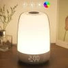 Mryenc Touch Wake Up Night Light Avec Sunrise Simulation Réveil, 3 Façons Dimmable Chaud Blanc Lampe De Chevet, Aide Au Sommeil Snooze Timer Mode