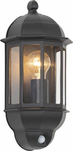 KS Verlichting - Applique Murale Verona Zwart - Lampe D'extérieur Avec Capteur - Détecteur De Mouvement - Lampe à Capteur - Applique Extérieure