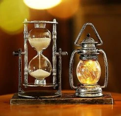 Mryenc Minuterie Sablier, Lampe Créative Sablier Miniature Verre De Sable Clignotant étudiant Cadeaux D’anniversaire Décoration De Table à La Maison -Glass Vases Boutique de vente 591995602 max