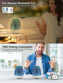 Unbranded Veilleuse Bluetooth Haut-Parleur Lampe De Chevet Touch Control Multi Color Led Mood -Glass Vases Boutique de vente 594753520 max