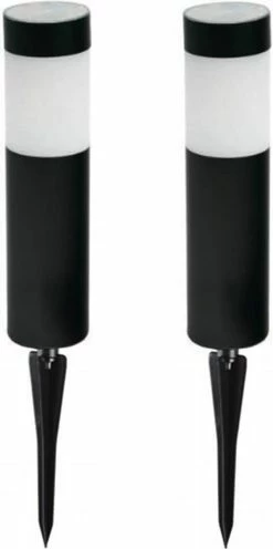 Solarlampkoning Lampe Solar Sur Piquet LED Lucifer Eclairage De Chemin En Acier Inoxydable - Set 2 Pièces