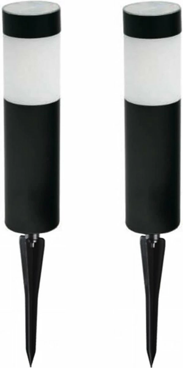 Solarlampkoning Lampe Solar Sur Piquet LED Lucifer Eclairage De Chemin En Acier Inoxydable - Set 2 Pièces 1 Solarlampkoning Lampe Solar Sur Piquet LED Lucifer Eclairage De Chemin En Acier Inoxydable - Set 2 Pièces