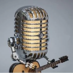 Unbranded Retro Style Microphone Robot Lampe De Bureau Holding Guitare Vintage, Vintage Microphone Robot Touch Dimmer -Glass Vases Boutique de vente 599528993 max