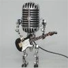Unbranded Retro Style Microphone Robot Lampe De Bureau Holding Guitare Vintage, Vintage Microphone Robot Touch Dimmer