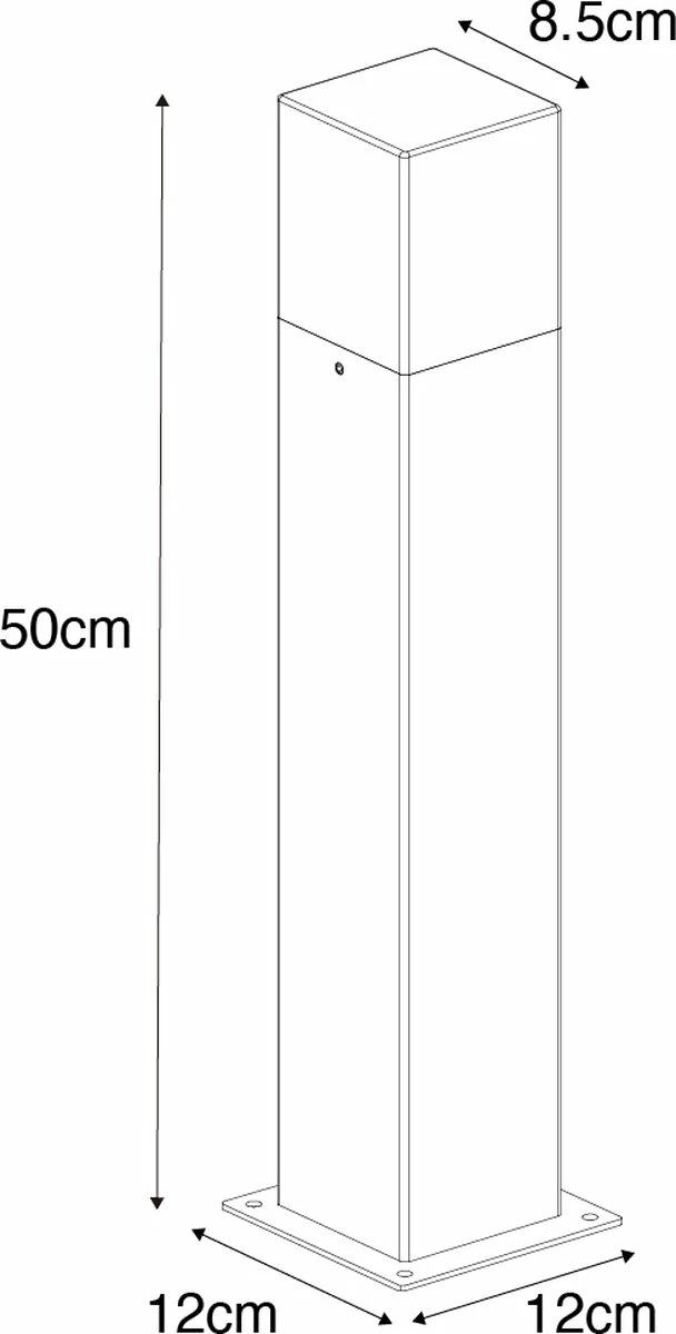 QAZQA Danemark - Lampe D'extérieur Sur Pied Moderne | Lampadaire D'extérieur - 1 Lumière - H 50 Cm - Grijs - Éclairage Extérieur 4 QAZQA Danemark - Lampe D'extérieur Sur Pied Moderne | Lampadaire D'extérieur - 1 Lumière - H 50 Cm - Grijs - Éclairage Extérieur – Image 4