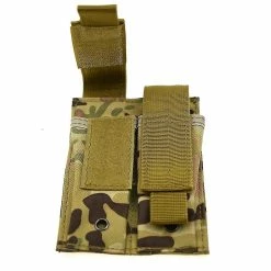 Unbranded 9mm Pistol Magazine Pouch Tactique Double Molle Belt Dual Mag Bag Lampe De Poche Support Accessoires De Chasse Pistolet