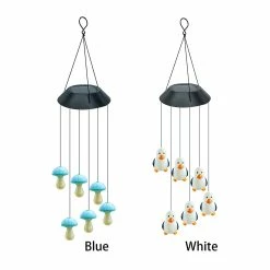 Favrison Pingouin Champignon Vent Solaire Chime Lampe Pendentifs Durables Led Cour Extérieure Jardin Décoration -Glass Vases Boutique de vente 618014498 max