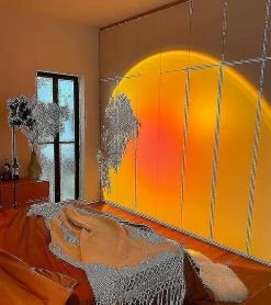 Unbranded Sunset Lamp Led Triangle Bracket Table Lampe Chambre Creative Art Backg