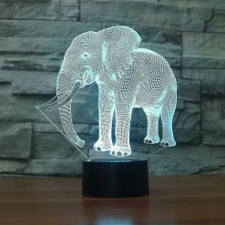 Unbranded Elephant 3d Lampe Illusion Night Light, 7 Color Changing Touch Switch T -Glass Vases Boutique de vente 621485994 max