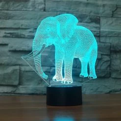Unbranded Elephant 3d Lampe Illusion Night Light, 7 Color Changing Touch Switch T -Glass Vases Boutique de vente 621486205 max