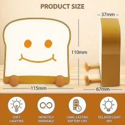 Unbranded Lumière De Nuit Pour Enfants, Mignon Bread Led Nursery Lampe De Nuit Avec Rechargeable -Glass Vases Boutique de vente 621486248 max