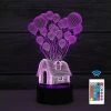 Unbranded 3d Night Light Kids, 3d Illusion Lampe 16 Couleurs Changent Avec Remote Con