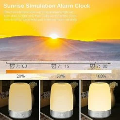 Unbranded La Lumière De Réveil Simule Le Lever Du Soleil Naturel, Réveil, Lampe De Bureau, Led N -Glass Vases Boutique de vente 621486751 max