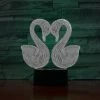 Unbranded Swan Couple 3d Led Night Light Kids Lampe De Table Chambre à Coucher
