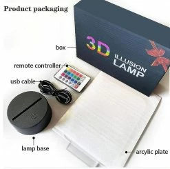 Unbranded Dessin Animé Animal Illusion Lumière Incroyable 3d Girafe Lampe De Bureau Led Bébé La -Glass Vases Boutique de vente 621487451 max