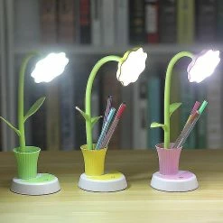 Unbranded Lampe De Bureau Pour Enfants, Lampe De Bureau à Led, Lampe De Chevet Dimmable à Capteur Tactile, Lampe De Lecture Oculaire Avec P -Glass Vases Boutique de vente 621487541 max