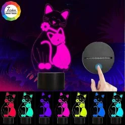 Unbranded Cat 3d Lamp, Animal Cat Kitty Led Night Light Touch Table Lampe De Bureau -Glass Vases Boutique de vente 621487759 max